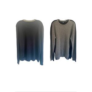 French Connection Grey/Navy Lambwool Men’s Sweater Sz L